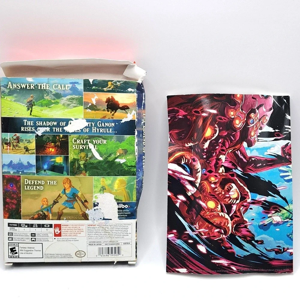 Zelda Breath of the Wild Nintendo Switch OEM Box With Explorer Guide No Game